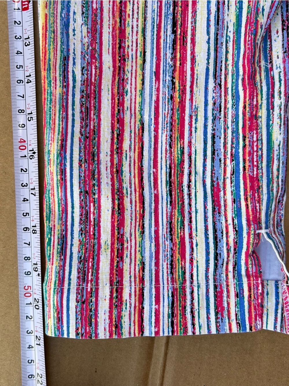 Westbounds Boho Eclectic Striped Pants Cropped Watercolor 6 Summer Vacation - Picture 5 of 8
